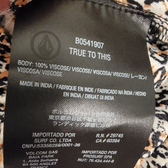 Volcom Sheer Leopard Print Crop Top True To This Long Sleeve Womens Size XS - Picture 7 of 10